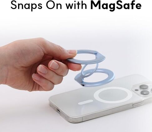 حامل حلقة الهاتف لجراب MagSafe، قبضة هاتف خلوي مغناطيسية قوية، مسند يدور 360 درجة متوافق مع iPhone وAndroid. in Saudi Arabia