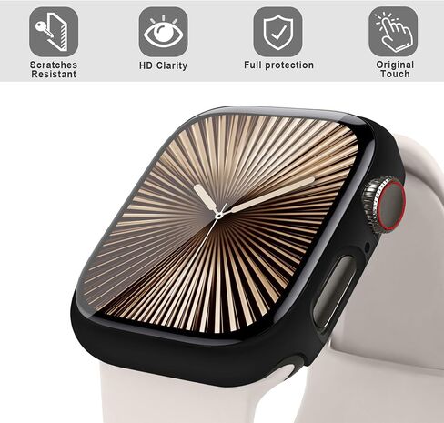 Case for Apple Watch Screen Protector 44mm 40mm 46mm 42mm 41mm 45mm 42mm 38mm Series 11 10 9 8 7 6 5 4 3 SE/2nd Generation,PC Hard Face Cover Tempered Glass+Bumper for iWatch Cover in Saudi Arabia