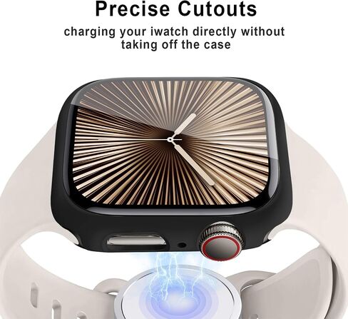Case for Apple Watch Screen Protector 44mm 40mm 46mm 42mm 41mm 45mm 42mm 38mm Series 11 10 9 8 7 6 5 4 3 SE/2nd Generation,PC Hard Face Cover Tempered Glass+Bumper for iWatch Cover in Saudi Arabia