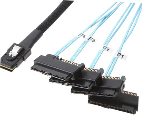 Mini 4 Cable 0.5m Adapter for Desktop Computers High-Speed SAS Compatible and HDDs Black in Kuwait