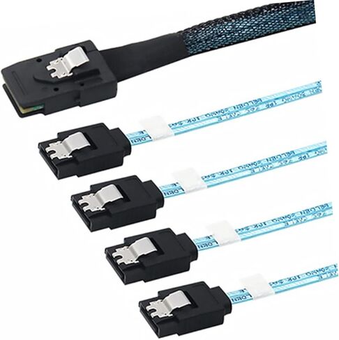 Mini 4 Cable 0.5m Adapter for Desktop Computers High-Speed SAS Compatible and HDDs Black in Kuwait