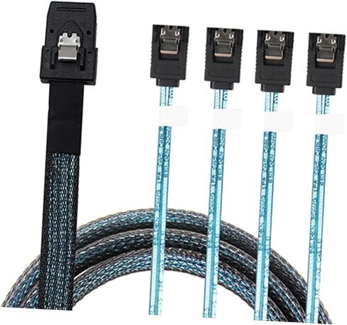 Mini 4 Cable 0.5m Adapter for Desktop Computers High-Speed SAS Compatible and HDDs Black in Kuwait