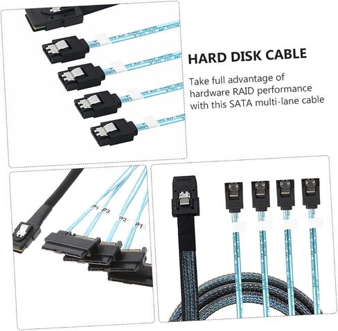 Mini 4 Cable 0.5m Adapter for Desktop Computers High-Speed SAS Compatible and HDDs Black in Kuwait