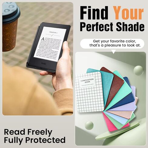 Case for Kindle Paperwhite 12th Generation & Kindle Colorsoft Signature Edition 7 Inch with Hand Strap(2024, Model SA568B SA569P), Silm Sleep Cover with a Screen Protector (Light Turquoise, 7 inch) in Saudi Arabia