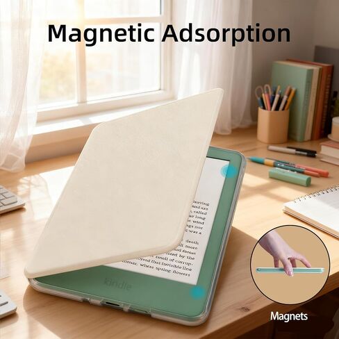 حافظة لجهاز Kindle الجيل الحادي عشر مقاس 6 بوصات إصدار 2024/2022، مع بطاقات داخلية لجهاز Kindle الأساسي، وغطاء جلد PU خفيف وغطاء خلفي صلب شفاف، ونوم/تنبيه تلقائي، باللون الأخضر in Saudi Arabia