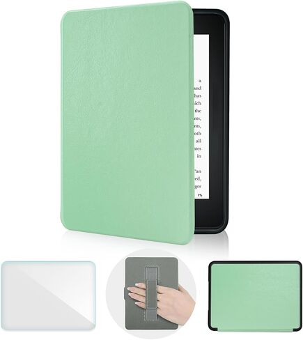 Case for Kindle Paperwhite 12th Generation & Kindle Colorsoft Signature Edition 7 Inch with Hand Strap(2024, Model SA568B SA569P), Silm Sleep Cover with a Screen Protector (Light Turquoise, 7 inch) in Saudi Arabia