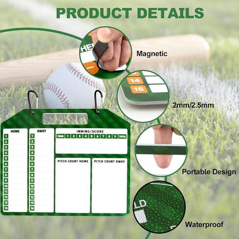 Baseball Lineup Board for Dugout, Baseball Clipboard for Coaches, Double-Sided Dry Erase Lineup Board Coaching Clipboard for Baseball, Softball, Softball Lineup Board with Marker in Saudi Arabia