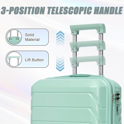 Merax 3 Pcs ABS Hardside Luggage Set Spinner Wheel Suitcase TSA Lock, Brown/Ivory, 20/24/28 Inch in Kuwait