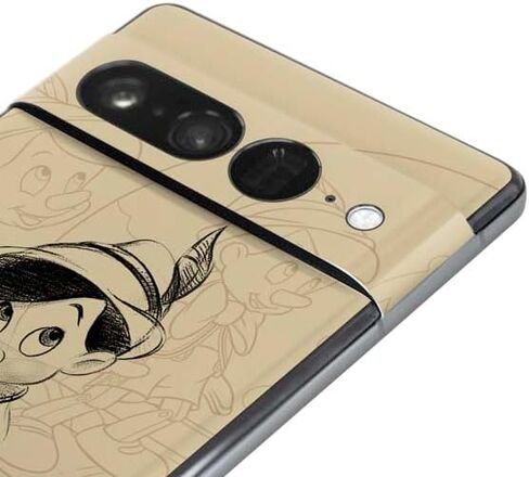 Skinit Decal Phone Skin Compatible with Google Pixel 7 Pro - Officially Licensed Disney Pinocchio Sketches Portrait Design in Saudi Arabia