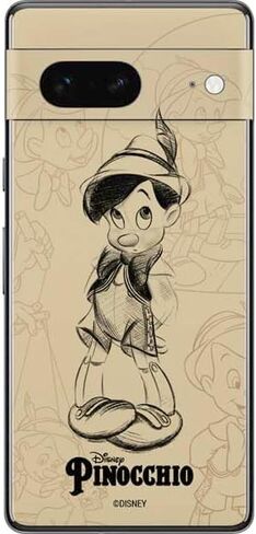 Skinit Decal Phone Skin Compatible with Google Pixel 7 - Officially Licensed Disney Pinocchio Sketches Portrait Design in Saudi Arabia