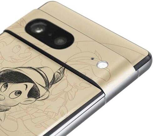 Skinit Decal Phone Skin Compatible with Google Pixel 7 - Officially Licensed Disney Pinocchio Sketches Portrait Design in Saudi Arabia
