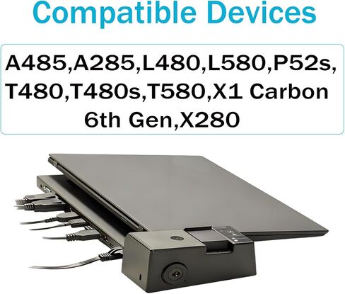 محطة إرساء فائقة 13 في 1 3 شاشات (40AJ0135US) متوافقة مع كمبيوتر Lenovo ThinkPad المحمول، محور USB C مع 4xUSB 3.1، 2xUSB-C، 2xDP، 1xHDMI، 1xOpt Master Key Lock، 1xRJ45، 1x DC-in (بدون محول طاقة) in Kuwait