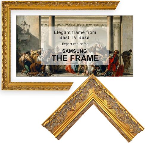 Baroque Gold frame for Samsung The Frame TV, Compatible ONLY with Samsung The Frame TV (43",50",55",65",75",85", Fits 2021-2025&PRO, LS03A/B/C/D/FA/FW) (Baroque Gold, 65-LS03) in Saudi Arabia