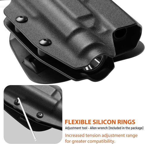 Kydex Light Bearing Holster for Glock 19 23 32 44 Gen1-4 with Streamlight TLR-1 HL, Also Fit Glock 17 22 31 Gen1-4 with Streamlight TLR1, Optic Cut Fit Red Dot Sight, Black in Kuwait