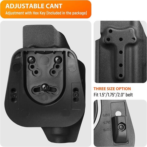 Kydex Light Bearing Holster for Glock 19 23 32 44 Gen1-4 with Streamlight TLR-1 HL, Also Fit Glock 17 22 31 Gen1-4 with Streamlight TLR1, Optic Cut Fit Red Dot Sight, Black in Kuwait