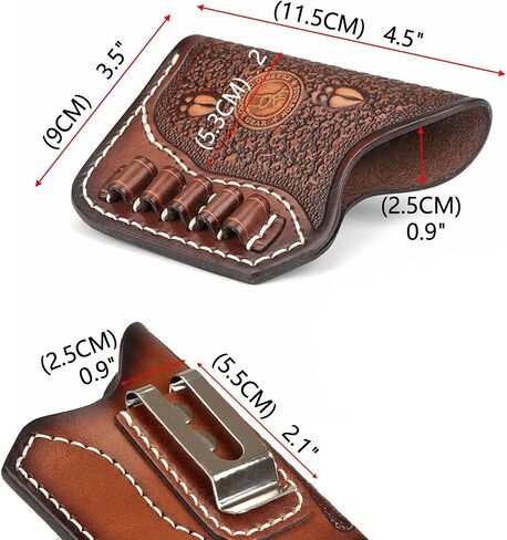 TOURBON Leather Pocket Pistol Holster for a 2.5-inch Barrel NAA Mini 22LR, Clip on Gun Pouch with Ammo Holder in Saudi Arabia