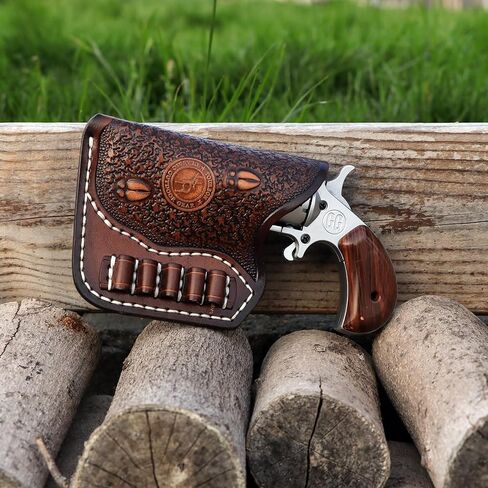 TOURBON Leather Pocket Pistol Holster for a 2.5-inch Barrel NAA Mini 22LR, Clip on Gun Pouch with Ammo Holder in Saudi Arabia