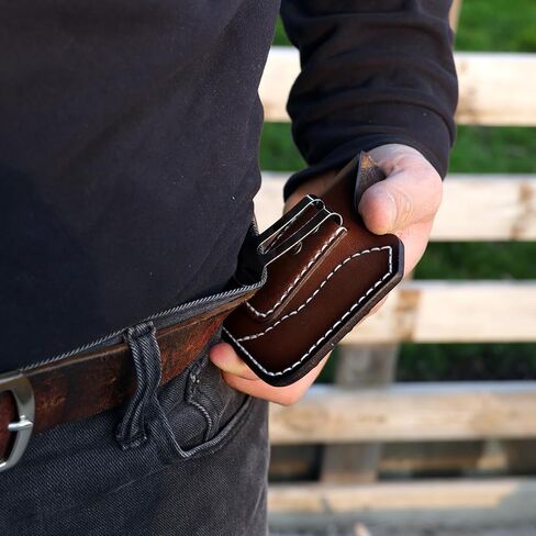 TOURBON Leather Pocket Pistol Holster for a 2.5-inch Barrel NAA Mini 22LR, Clip on Gun Pouch with Ammo Holder in Saudi Arabia
