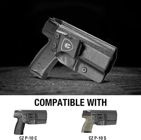 حافظة كيديكس مخفية من WARRIORLAND مناسبة لـ CZ P-10 C & CZ P-10 S، حزام الخصر الداخلي IWB | غير قادر على تعديل | الاحتفاظ بـ "Posi-Click" | واقي عرق كامل الطول، خيار اليد اليمنى/اليد اليسرى in Kuwait