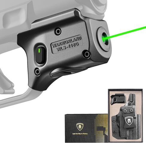 WARRIORLAND Green Laser Sight Fit Springfield Hellcat مع حافظة Kydex، مشهد شعاع أخضر مع مؤشر الطاقة، حمل IWB، اليد اليمنى، WLS-118G مع حافظة Hellcat in Saudi Arabia