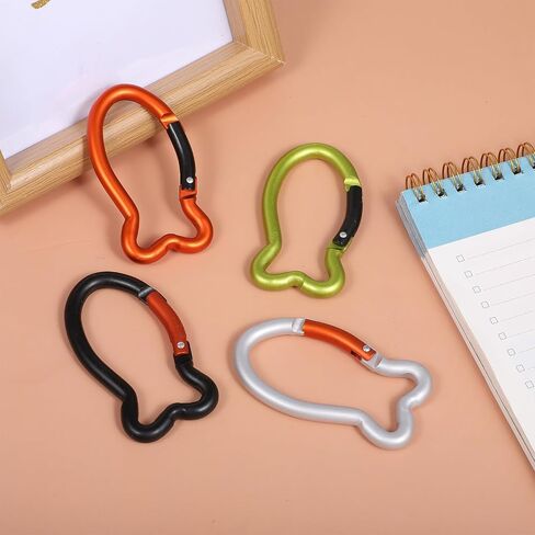 4 Pcs Fish Carabiner Keychain Clips Mini Carabiner 3 inch Aluminum Fish Shape Keychain Clips, Quick Release Auto Locking Spring Loaded, Durable Key Chain for Camping Hiking Traveling in Saudi Arabia