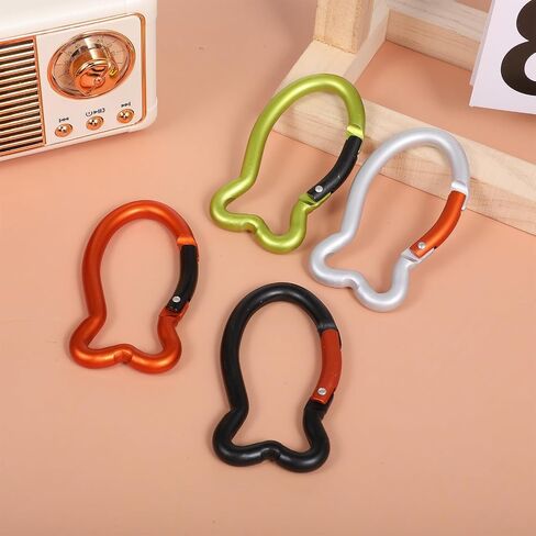 4 Pcs Fish Carabiner Keychain Clips Mini Carabiner 3 inch Aluminum Fish Shape Keychain Clips, Quick Release Auto Locking Spring Loaded, Durable Key Chain for Camping Hiking Traveling in Saudi Arabia