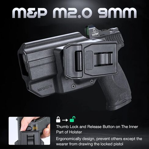 WARRIORLAND OWB Holster Thumb Release & Optic Cut Compatible with Glock 17/22/31, G19/19X/23/45, Taurus G2C/G3C, 1911 5'' No Rail, M&P M2.0 9mm/SD9 VE in Saudi Arabia