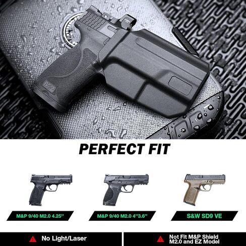 WARRIORLAND OWB Holster Thumb Release & Optic Cut Compatible with Glock 17/22/31, G19/19X/23/45, Taurus G2C/G3C, 1911 5'' No Rail, M&P M2.0 9mm/SD9 VE in Saudi Arabia