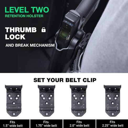 WARRIORLAND OWB Holster Thumb Release & Optic Cut Compatible with Glock 17/22/31, G19/19X/23/45, Taurus G2C/G3C, 1911 5'' No Rail, M&P M2.0 9mm/SD9 VE in Saudi Arabia