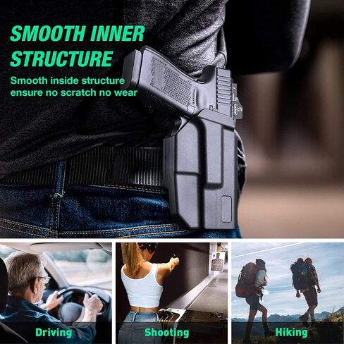 WARRIORLAND OWB Holster Thumb Release & Optic Cut Compatible with Glock 17/22/31, G19/19X/23/45, Taurus G2C/G3C, 1911 5'' No Rail, M&P M2.0 9mm/SD9 VE in Saudi Arabia