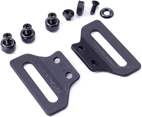 [1 Pair] HolsterSmith MM Wings - Holster Belt Loops - (Select Size: [1.50in or 1.75in]) - (Select Mounting Hardware) - Black - USA Made - Kydex & Leather Holster Making in Kuwait