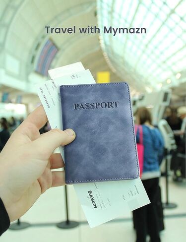 Mymazn Black Passport Holder Passport Wallet with Clear Pocket Passport and Vaccine Card Holder Combo Passport Cover Passport Case with RFID Blocking Clear Pocket for Vaccine Card (black) in Kuwait