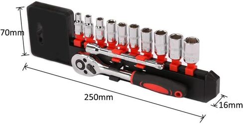 1/4 "مجموعة مفاتيح مفتاح راتشيت ، مجموعة أدوات ميكانيكي ومقابس مع مقبض Ratchet سريع القابل للانعكاس وشريط التمديد ، 12 جهاز كمبيوتر الشخصي in Saudi Arabia