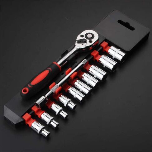 1/4 "مجموعة مفاتيح مفتاح راتشيت ، مجموعة أدوات ميكانيكي ومقابس مع مقبض Ratchet سريع القابل للانعكاس وشريط التمديد ، 12 جهاز كمبيوتر الشخصي in Saudi Arabia
