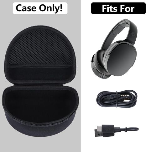Hard Case Replacement for Skullcandy Hesh Evo/Hesh ANC/Crusher ANC 2/Crusher Evo/Riff 2/Riff Bluetooth Wireless Headphones (Black Case) in Saudi Arabia