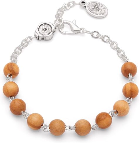Mondo Cattolico Blessed Rosary bracelet in mother of pearl beads with small cross in Saudi Arabia