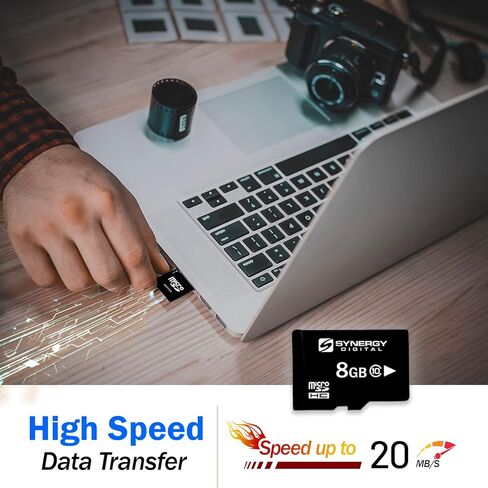 بطاقة ذاكرة كاميرا الفيديو Sanyo Xacti VPC-HD2، بطاقة ذاكرة microSDHC بسعة 8 جيجابايت مع محول SD in Kuwait