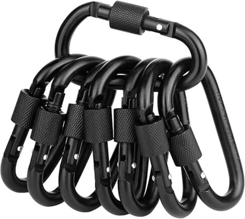 Locking Carabiner Clip,3 Inch D Ring Clips Spring Snap Key Chain Hook Screw Gate Aluminum Carabiners for Outdoor Travel Camping Fishing Hiking Backpack in Saudi Arabia