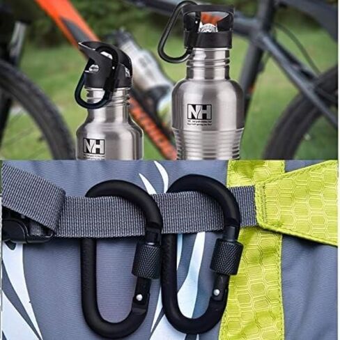 Locking Carabiner Clip,3 Inch D Ring Clips Spring Snap Key Chain Hook Screw Gate Aluminum Carabiners for Outdoor Travel Camping Fishing Hiking Backpack in Saudi Arabia