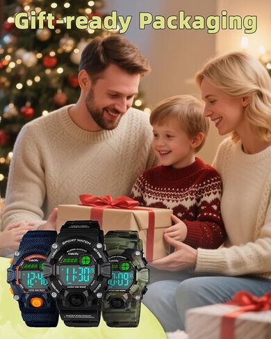 ساعة CakCity Boys التمويه LED الرياضية للأطفال مقاومة للماء ساعات المعصم العسكرية الإلكترونية الرقمية للأطفال مع ساعة توقيت منبه من السيليكون لعمر 5-10 سنوات in Saudi Arabia