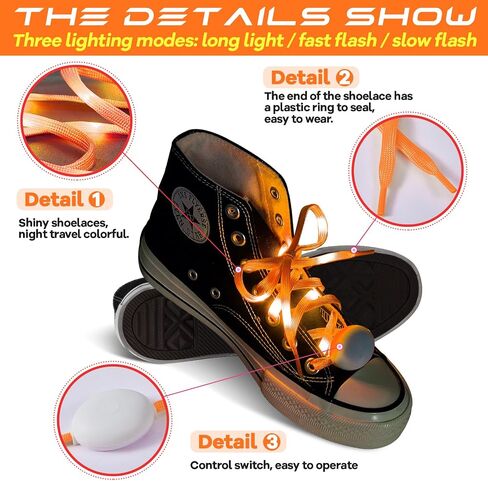 Syhood LED Light Up Shoe Laces Nylon LED Shoelaces with Flashing Shoe Laces for Party Favors Hip-hop Dancing in Kuwait
