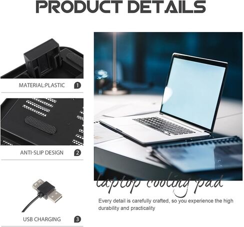 Silent Laptop Cooling Pad with Quiet Fans Ergonomic Tilted Airflow Stand for Gaming Laptops and Ultra-Thin Portable Cooler with LED Light Ventilated Holder for Notebooks and in Saudi Arabia