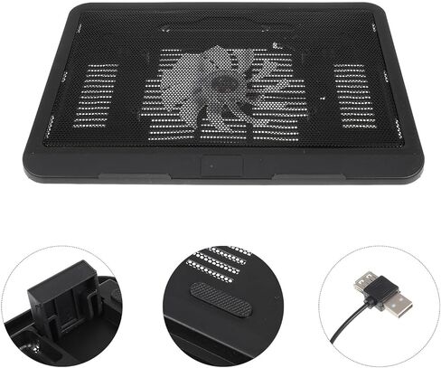 Silent Laptop Cooling Pad with Quiet Fans Ergonomic Tilted Airflow Stand for Gaming Laptops and Ultra-Thin Portable Cooler with LED Light Ventilated Holder for Notebooks and in Saudi Arabia