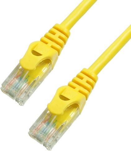 Grandmax 5 Pack - CAT5e / 25FT/ أصفر / RJ45، 350 ميجاهرتز، كابل تصحيح شبكة إيثرنت UTP مقولب بدون Snagless in Kuwait