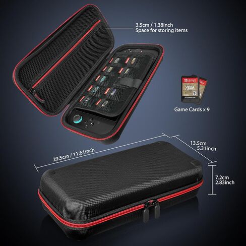 Switch 2 Accessories Bundle for Nintendo, 18 in 1 Game Kit: Travel Carry Case Screen Protector with Alignment Frame Steering Wheels for Mario Kart Grips for Joycon Controller Console Protective Cover in Saudi Arabia