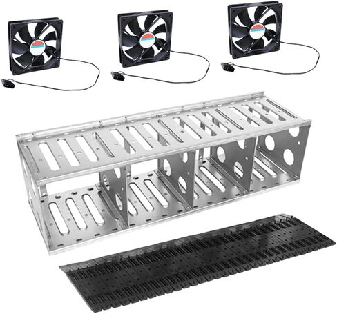 1 Set Multi Layer Hard Drive Cage with Cooling Fans Shockproof Expansion Rack for Hard Drives Durable Easy to Install for Efficient Heat Dissipation in Saudi Arabia