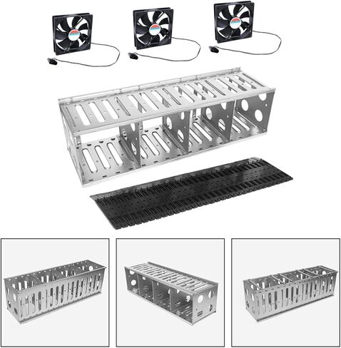 1 Set Multi Layer Hard Drive Cage with Cooling Fans Shockproof Expansion Rack for Hard Drives Durable Easy to Install for Efficient Heat Dissipation in Saudi Arabia