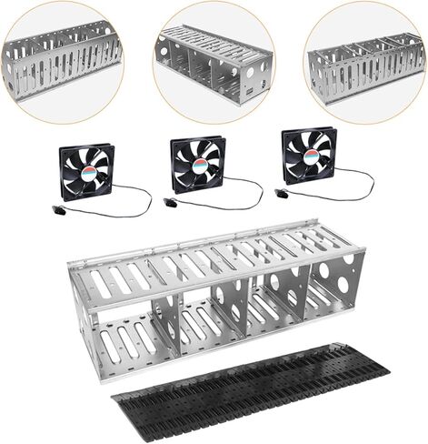 1 Set Multi Layer Hard Drive Cage with Cooling Fans Shockproof Expansion Rack for Hard Drives Durable Easy to Install for Efficient Heat Dissipation in Saudi Arabia