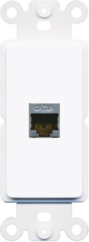 RiteAV - Cat6a Port Wall Plate Decorative (Rocker) White in Saudi Arabia