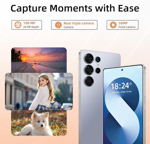 هاتف خلوي S25 Ultra غير مقفل 2025- أندرويد 15، مع قلم مدمج، شاشة عالية الدقة 6.9 بوصة، 12 جيجابايت + 256 جيجابايت/1 تيرابايت، بطارية 7000 مللي أمبير في الساعة، هاتف ذكي أندرويد، كاميرا 108 ميجابكسل، فتح الوجه/نظام تحديد المواقع العالمي/ هاتف 5G - أزرق in Kuwait